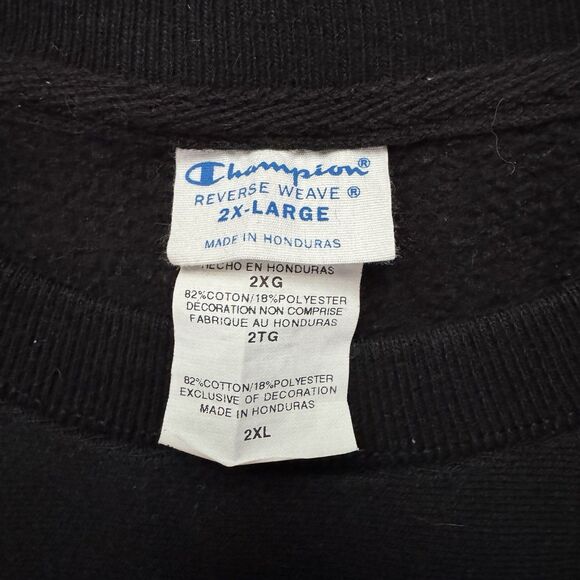 VTG Champion Sweatshirt Mens Size XXL Embroidered VH1 Promo Reverse Weave Black - Picture 3 of 7